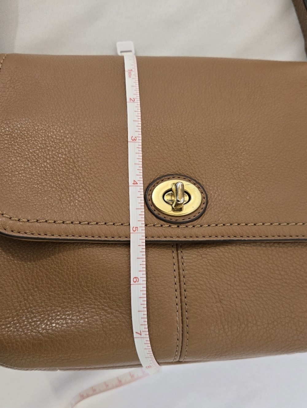 Coach Leather Crossbody Shoulder Bag in Camel - Picture 12 of 16